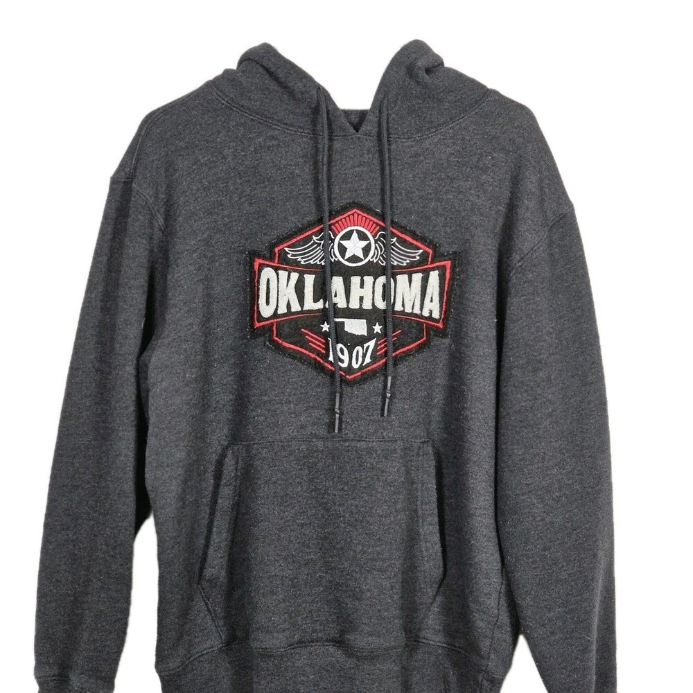 State Of Mine‎ Oklahoma Unisex XL Gray Fleece Hoodie